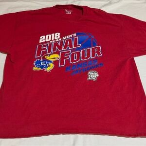 2018 final four San Antonio red university of Kansas tee shirt.